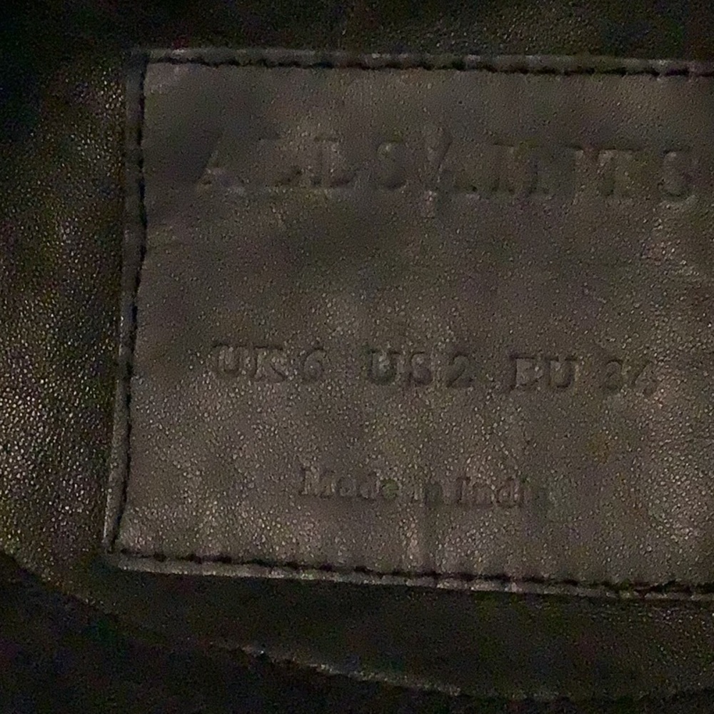 All Saints Black Leather Jacket - Picture 11 of 11